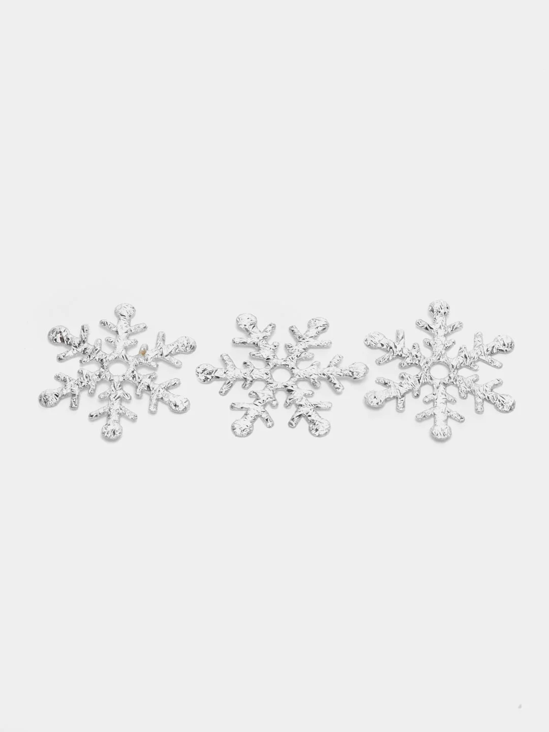 Серебряный патч снежинка 3 см, 2 см и 1,5 см