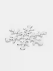 Серебряный патч снежинка 3 см, 2 см и 1,5 см