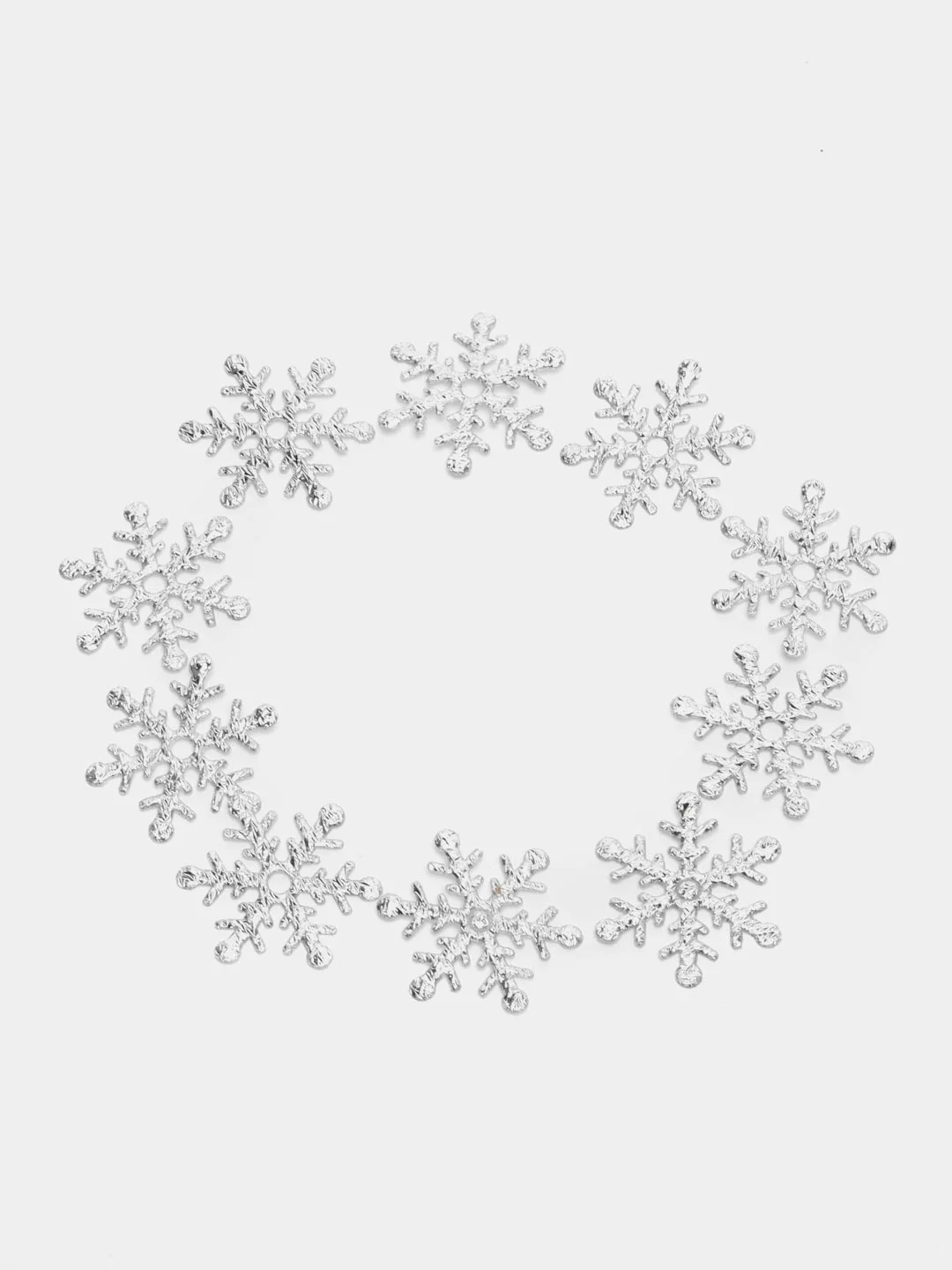 Серебряный патч снежинка 3 см, 2 см и 1,5 см