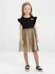 Платье детское, нарядное, праздничное, черное, с блестками
