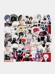 Белый стикеры Токийский гуль (Tokyo Ghoul) 2 вида / Аниме Наклейки 50шт