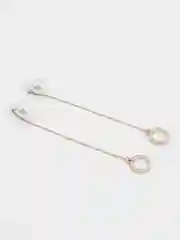Золотой серьги-протяжки, сережки длинные, с жемчугом