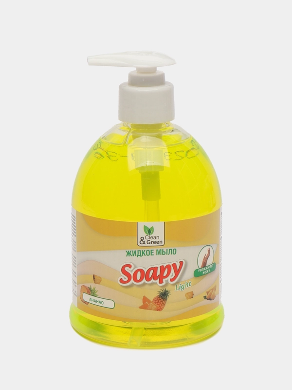 Жидкое мыло Soapy Light "Ананас" с дозатором, 500 мл, Clean&Green