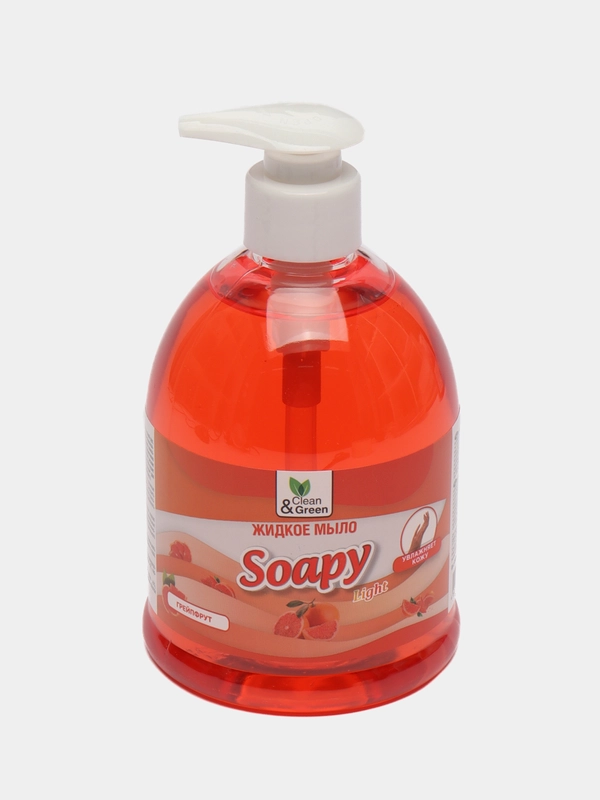 Жидкое мыло Soapy Light "Грейпфрут", с дозатором, 500 мл, Clean&Green