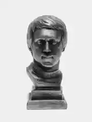 Бюст гипсовый Высоцкий, серебро, высота 18 см