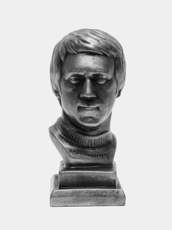 Бюст гипсовый Высоцкий, серебро, высота 18 см