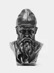 Бюст гипсовый Грозный, серебро, высота 18 см