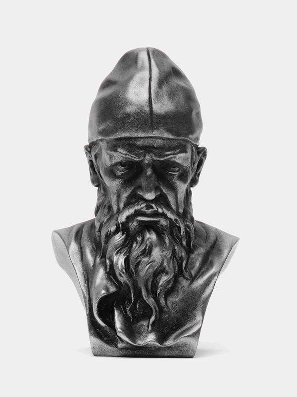 Бюст гипсовый Грозный, серебро, высота 18 см