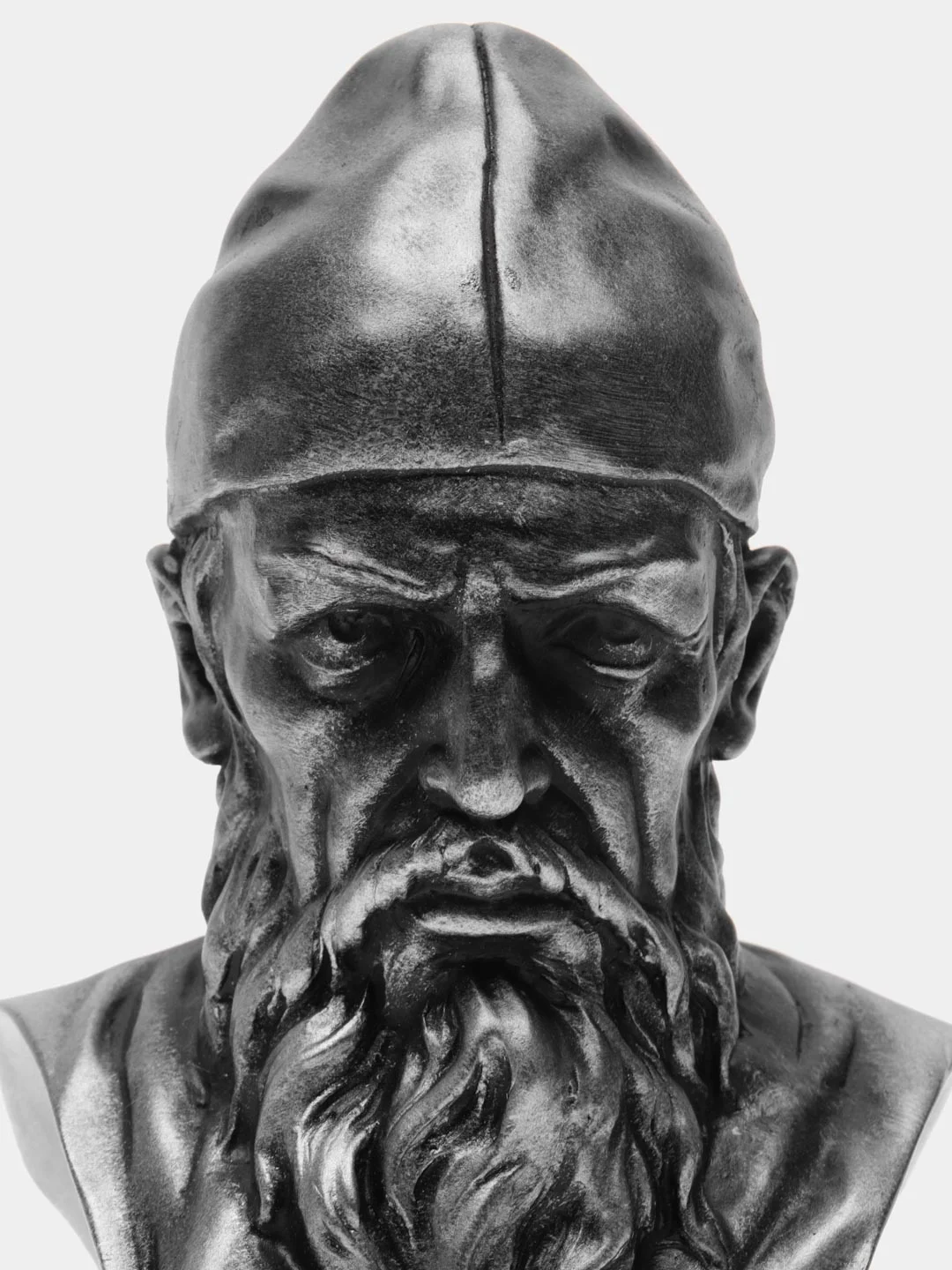Бюст гипсовый Грозный, серебро, высота 18 см
