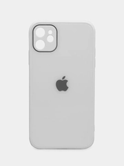Чехол для iPhone Xr/ 11/ 12/ mini/ Pro/ ProMax, силиконовый со стеклянной панелью