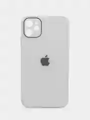 Слоновая кость чехол для iPhone Xr/ 11/ 12/ mini/ Pro/ ProMax, силиконовый со стеклянной панелью