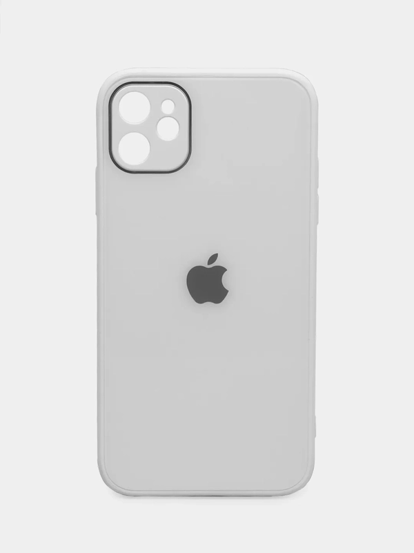 Чехол для iPhone Xr/ 11/ 12/ mini/ Pro/ ProMax, силиконовый со стеклянной панелью