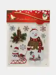 Вишнёвый наклейки на окно новогодние, многоразовые, декор на Новый год