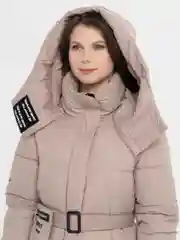 Бежевый куртка женская зимняя пальто удлиненное