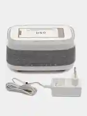 Белый цифровой будильник, с беспроводной зарядкой, светодиодный ночник, Bluetooth, динамик