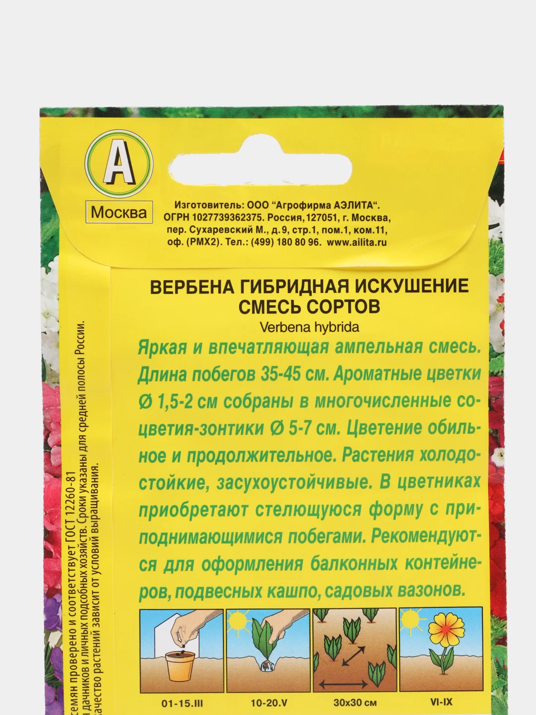 Вербена гибридная Искушение, семена