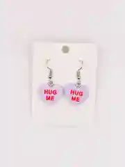 Сиреневый серьги акриловые сердечки "HUG ME"