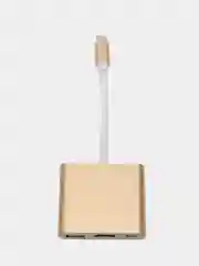 Золотой адаптер переходник,  Концентратор, HUB для Macbook, Type-c to USB, Type-c to HDMI