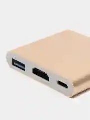 Золотой адаптер переходник,  Концентратор, HUB для Macbook, Type-c to USB, Type-c to HDMI