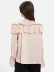 Слоновая кость рубашка, блузка женская, с рюшами