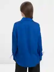 Синий рубашка женская с перьями