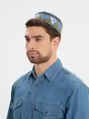 Синий тюбетейка мужская