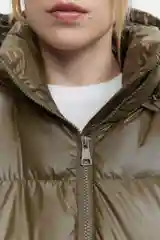 Хаки пуховик женский befree текстиль