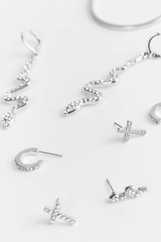 Серебряный серьги женские в наборе befree повседневное