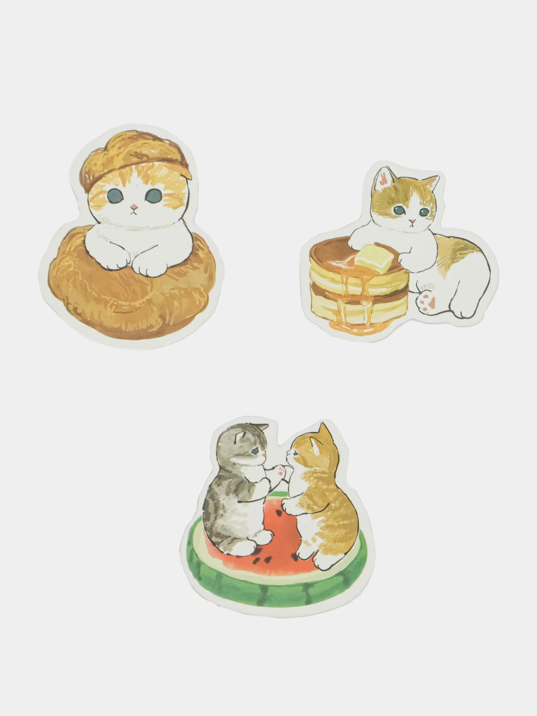 Разноцветный стикеры "Капибара", "Котики", "Кот-акула", 50 штук