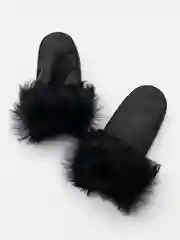 Серый меланж варежки женские из овчины