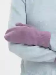 Сиреневый варежки женские, белые, пушистые