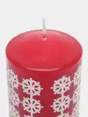 Алый свеча "Столбик", новогодняя, новогодний декор, новогоднее украшение