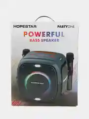 Желтый портативная Bluetooth колонка Hopestar Party One, 80 Вт, с двумя беспроводными микрофонами