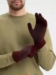 Бордовый перчатки сенсорные, теплые