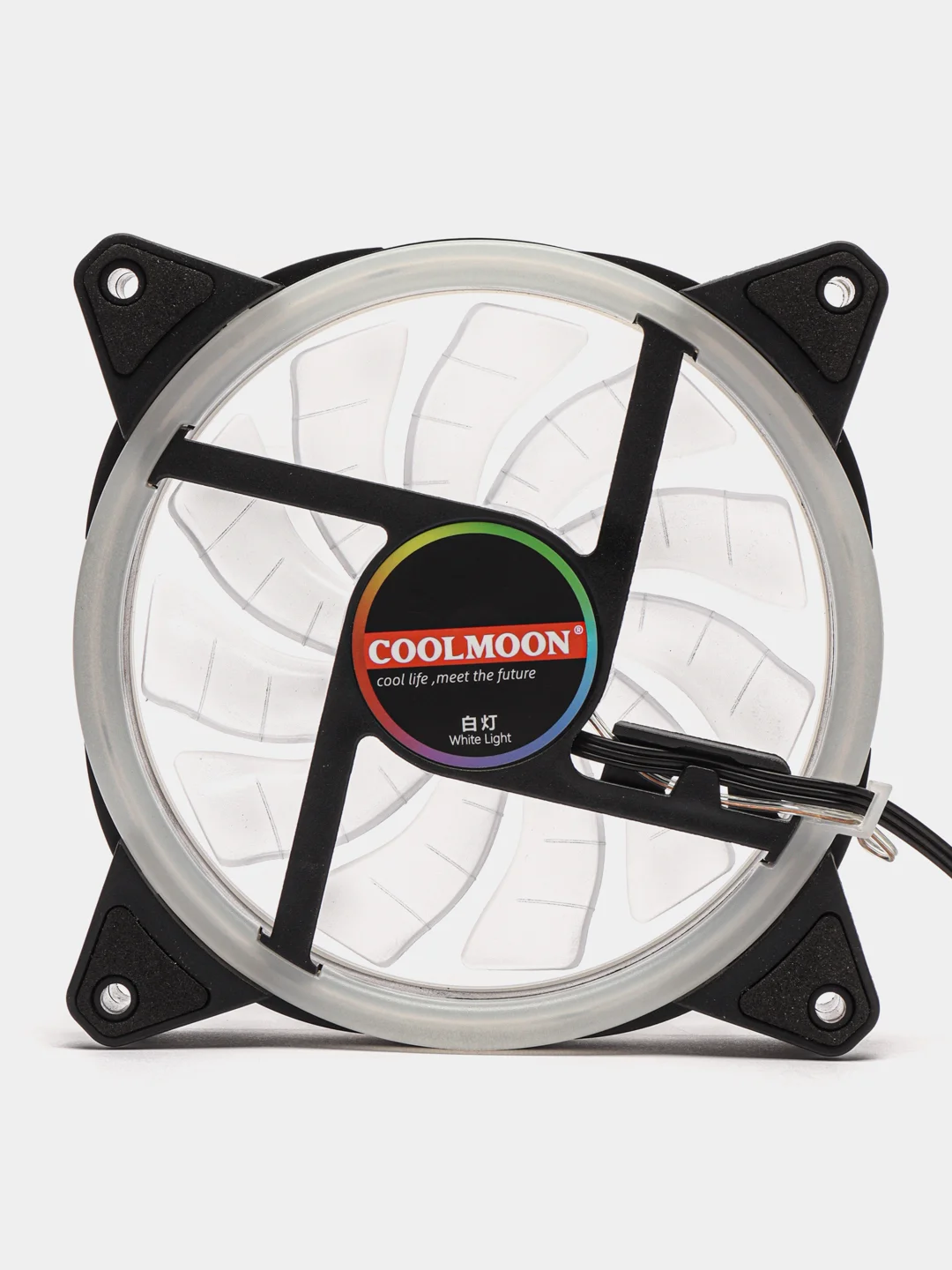 Белый кулер для ПК Coolmoon RGB / вентилятор для ПК с подсветкой / корпусный вентилятор