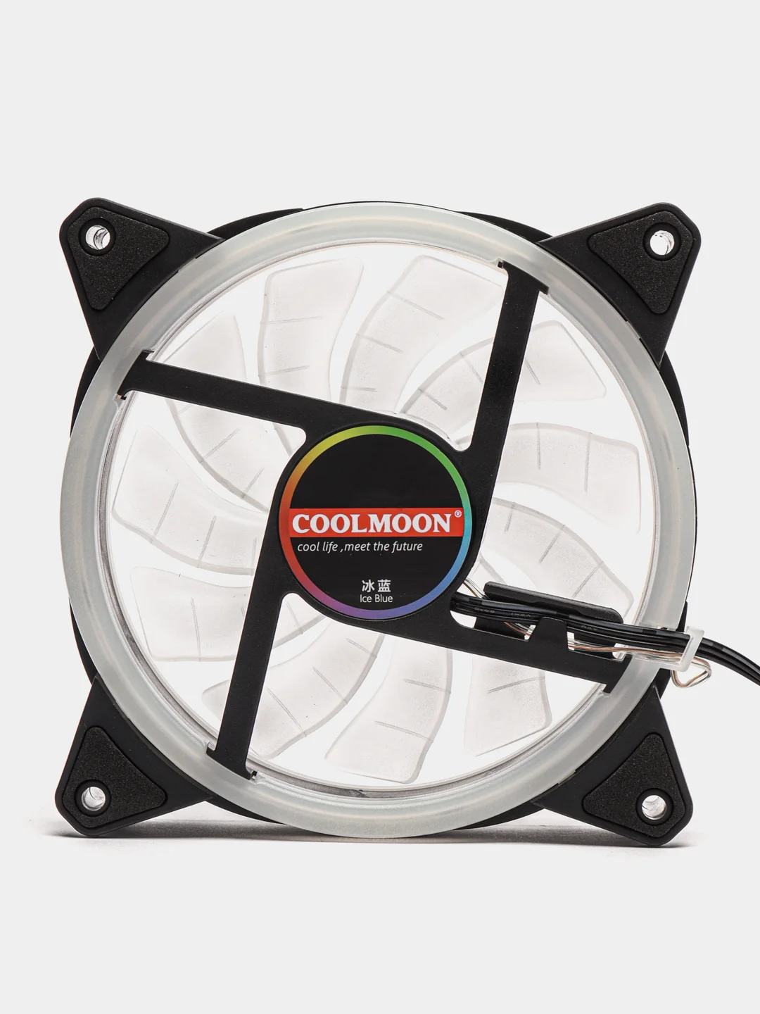 Голубой кулер для ПК Coolmoon RGB / вентилятор для ПК с подсветкой / корпусный вентилятор