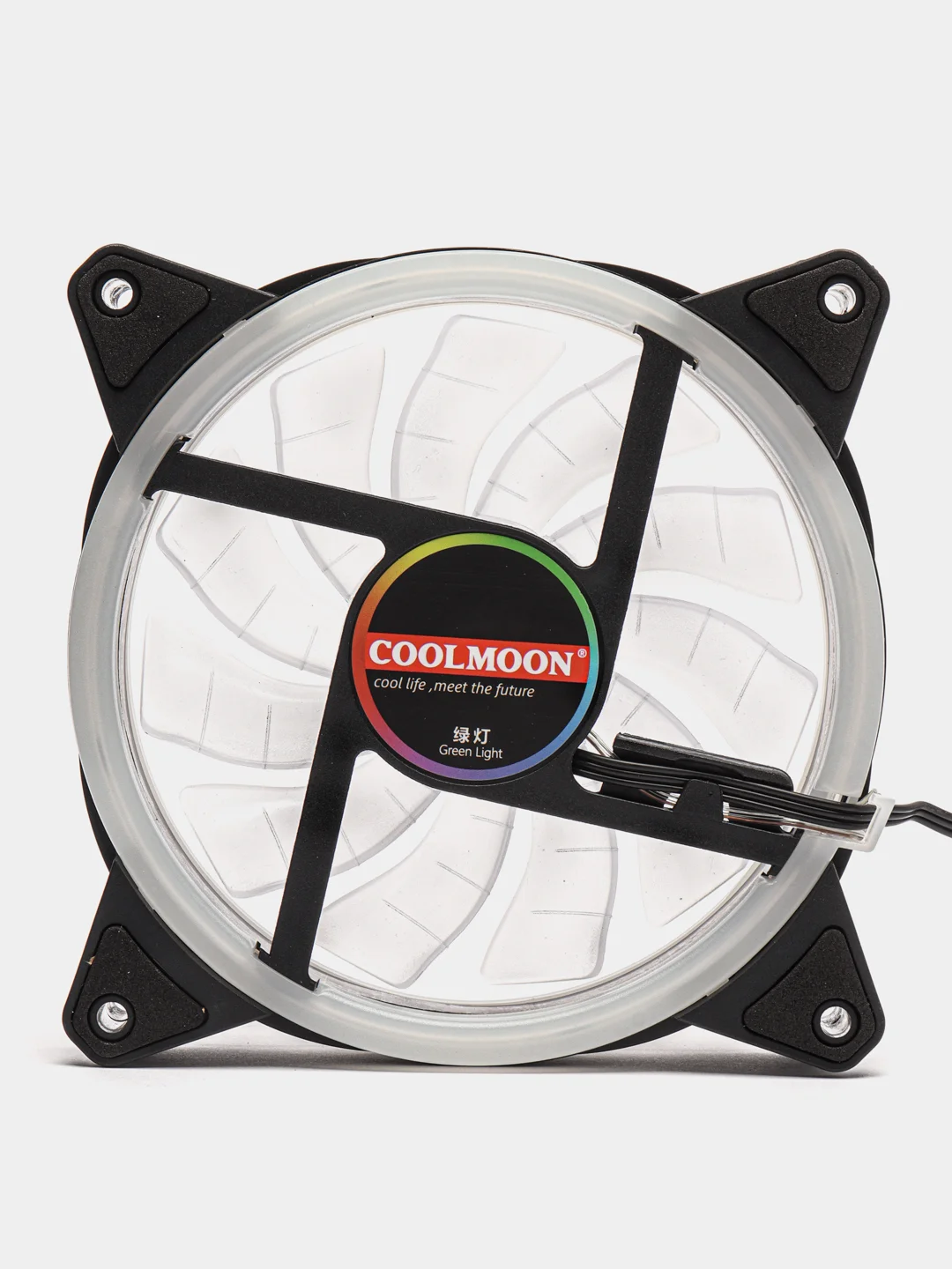 Зеленый кулер для ПК Coolmoon RGB / вентилятор для ПК с подсветкой / корпусный вентилятор