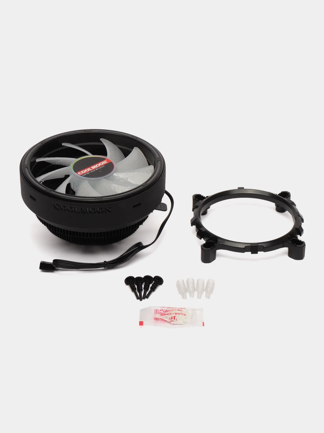Черный кулер для процессора COOLMOON с RGB подсветкой