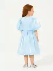 Голубой платье для девочки SMENA нарядное, из органзы, пышное