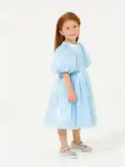 Голубой платье для девочки SMENA нарядное, из органзы, пышное