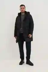 Черный пальто мужское Finn Flare утепленное