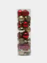 Красный новогодние елочные шары, 4 см, набор 24 штуки