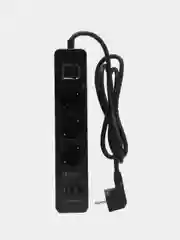 Черный сетевой фильтр - удлинитель Harper UCH-340 Quick Charge 3.0 с USB, с заземлением и защитой