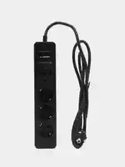 Сетевой фильтр Harper UCH-315 Black, 1,5 метра, 3 розетки, 3 USB, 3680 Вт