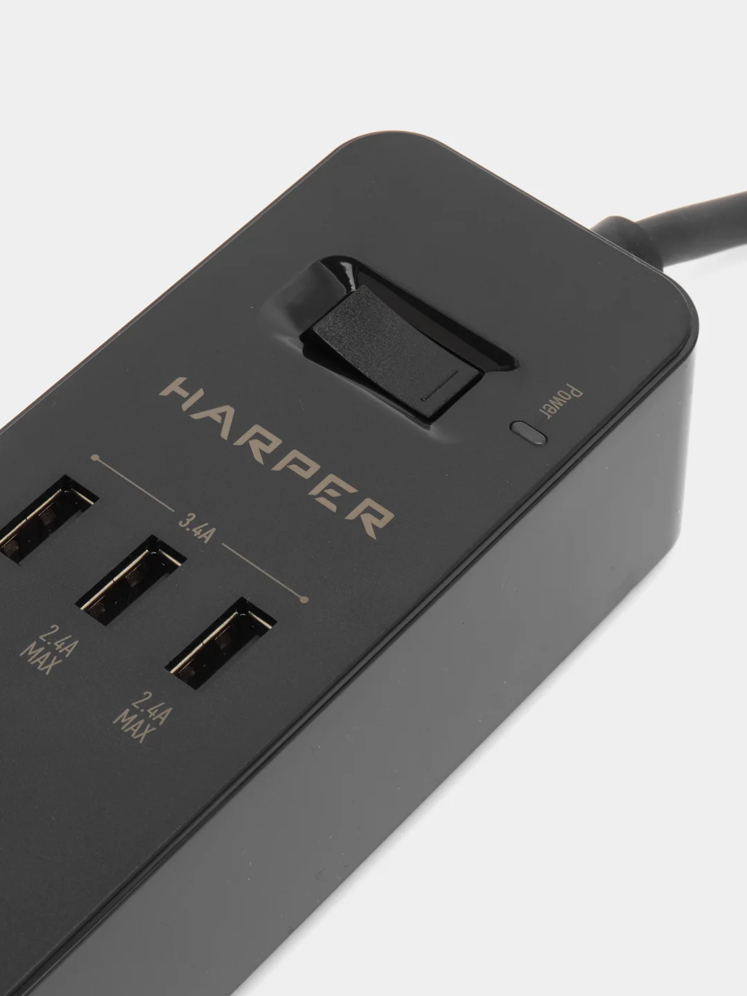 Сетевой фильтр Harper UCH-315 Black, 1,5 метра, 3 розетки, 3 USB, 3680 Вт