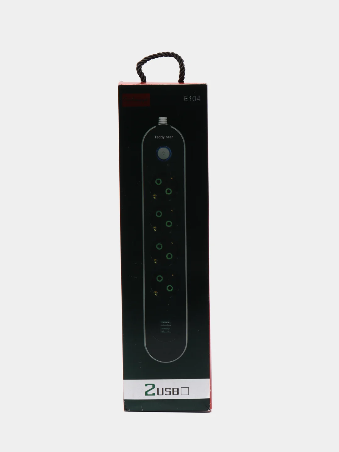 Черный удлинитель, 2 м, 2,7 м, сетевой фильтр, с 3-мя USB портами, 4 евро-розетки