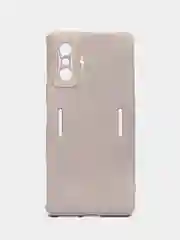 Серый чехол для Xiaomi Poco F4 GT, Poco F4 5G с защитой камеры и текстильной подложкой внутри