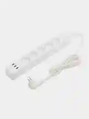 Белый сетевой фильтр Harper UCH-530, 1.5 метра, 5 розеток, 3 USB, 4000 Вт