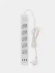 Белый сетевой фильтр Harper UCH-530, 1.5 метра, 5 розеток, 3 USB, 4000 Вт