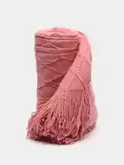 Белый вязаный плед, покрывало, накидка на диван, кресло, кровать, шерстяной, теплый, одеяло